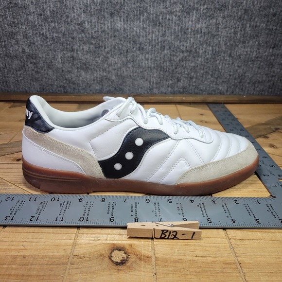 Sauconyβ 586i Men's 11 White Black Gum Leather Casual Sneakers Shoes S70982-21 - Picture 10 of 11